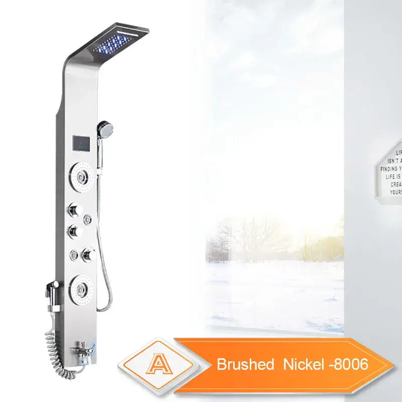 Black LED Shower Panel with Bidet Tap