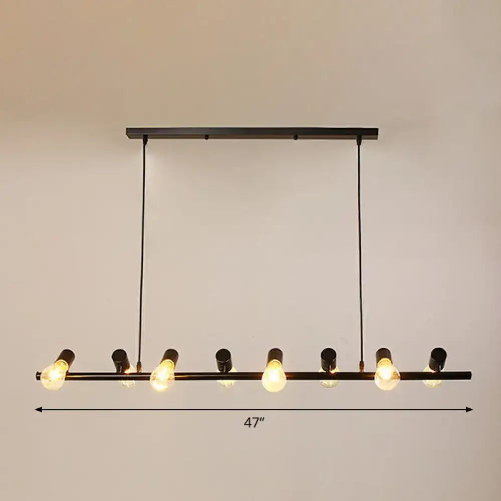 Black Linear Island Pendant Ten-Light