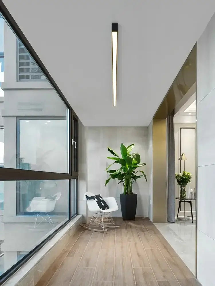 Black Linear Ceiling Lamp