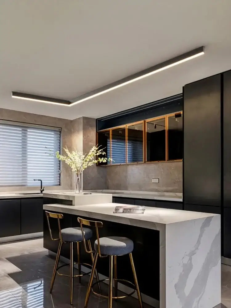 Black Linear Ceiling Lamp