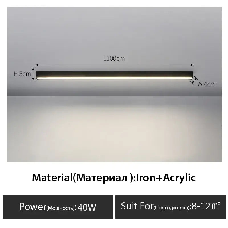Black Linear LED Ceiling Light