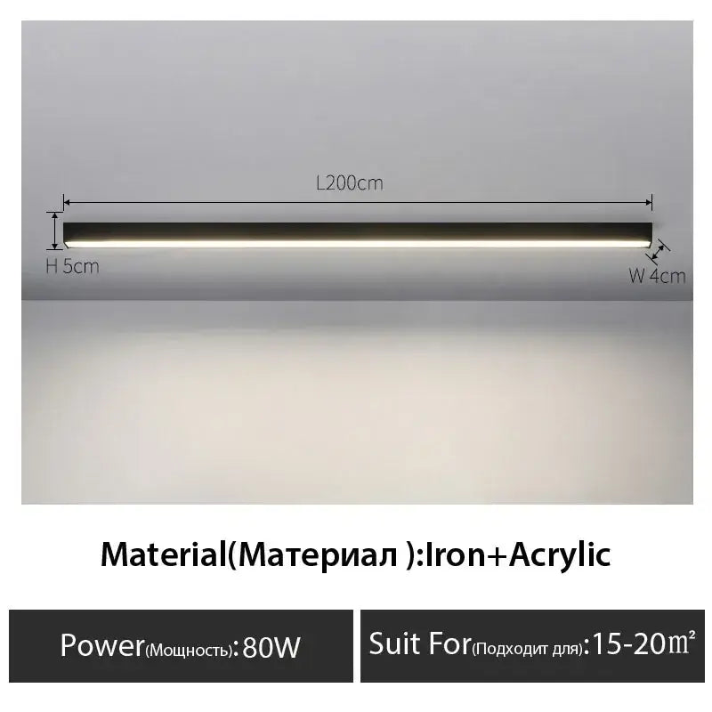 Black Linear LED Ceiling Light