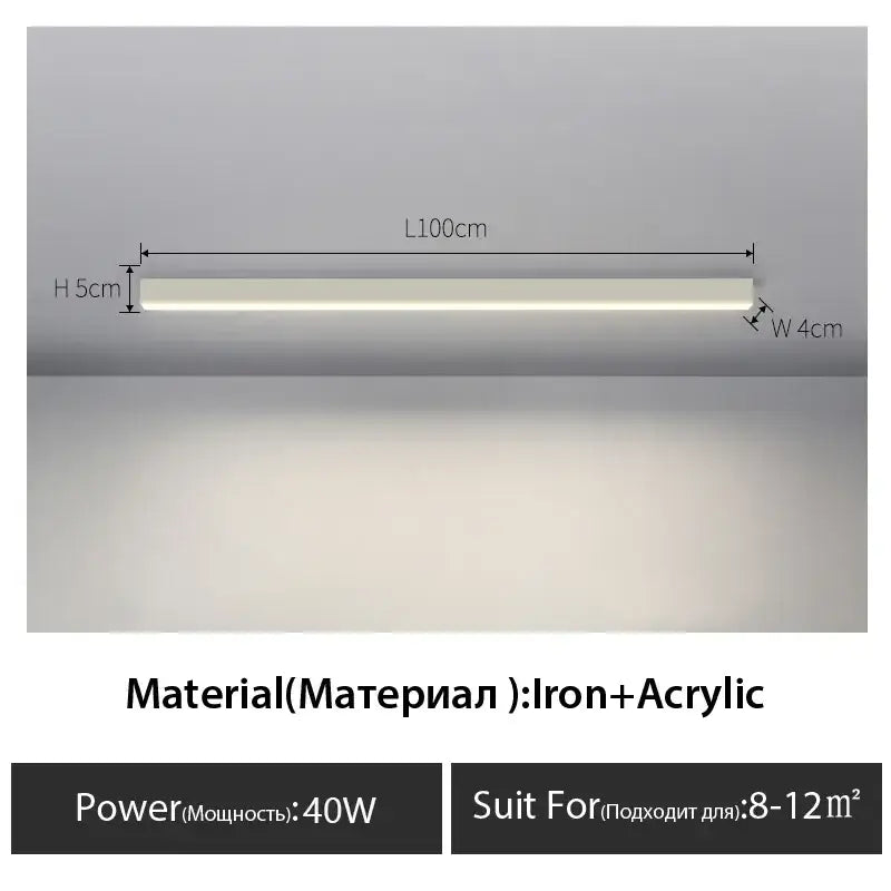 Black Linear LED Ceiling Light