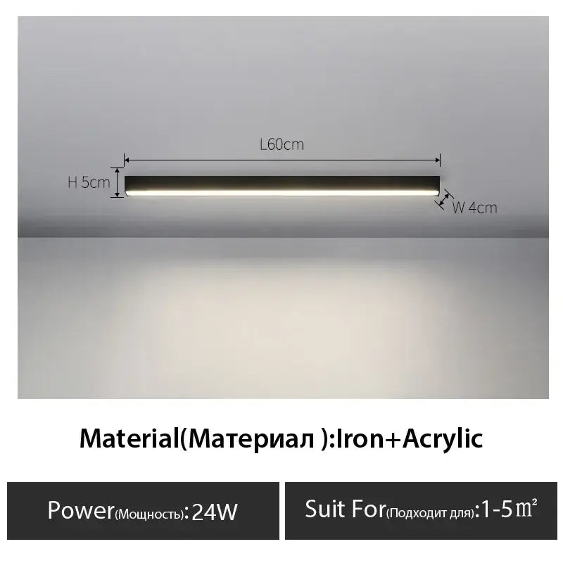 Black Linear LED Ceiling Light