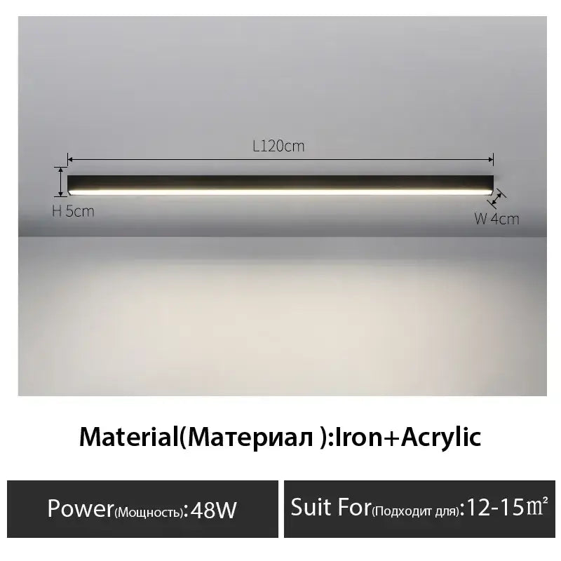 Black Linear LED Ceiling Light