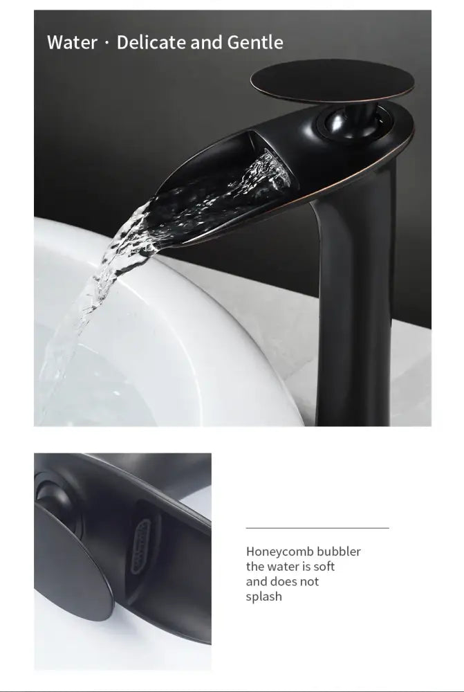 Black Stainless Waterfall Faucet