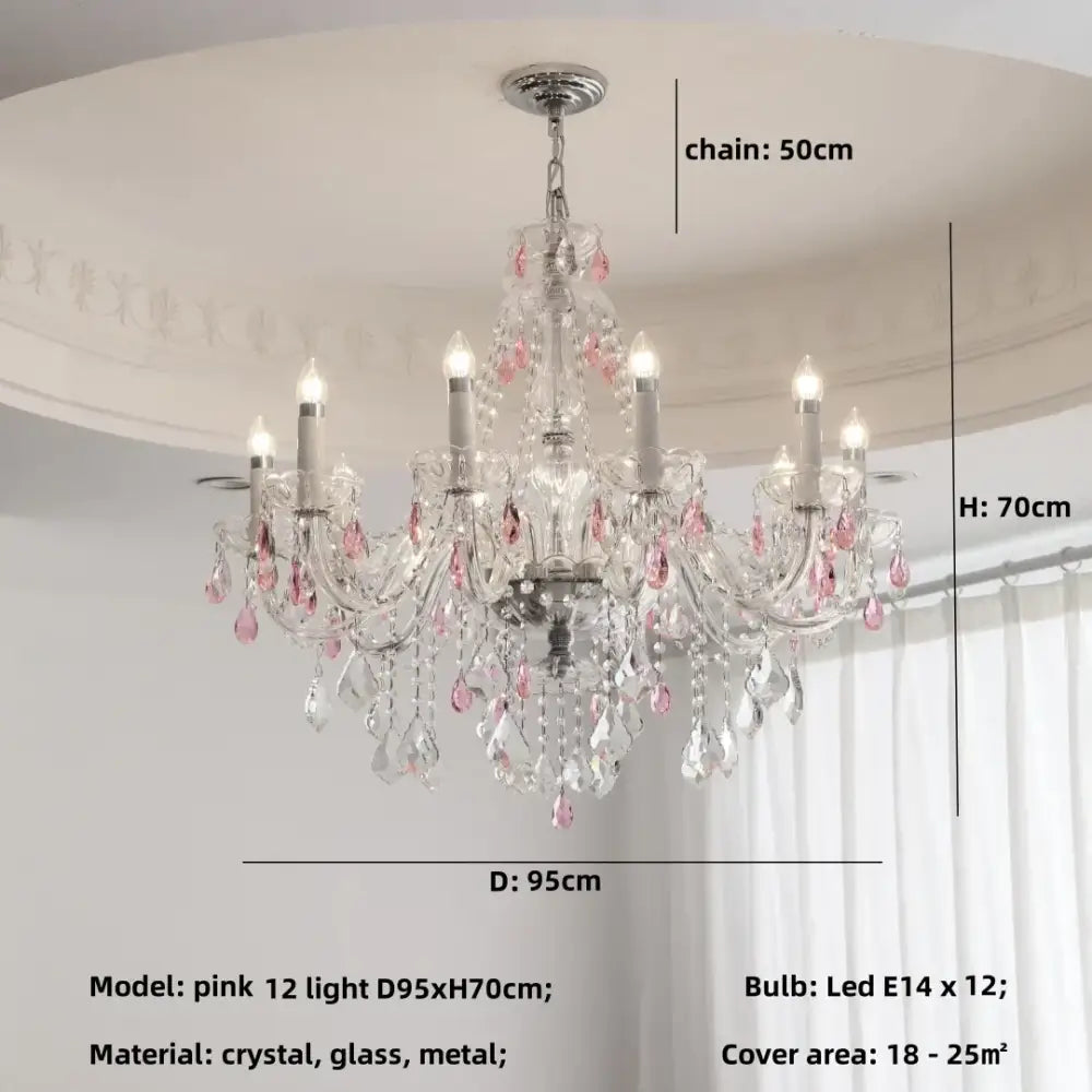 Teal Crystal Pendant Light