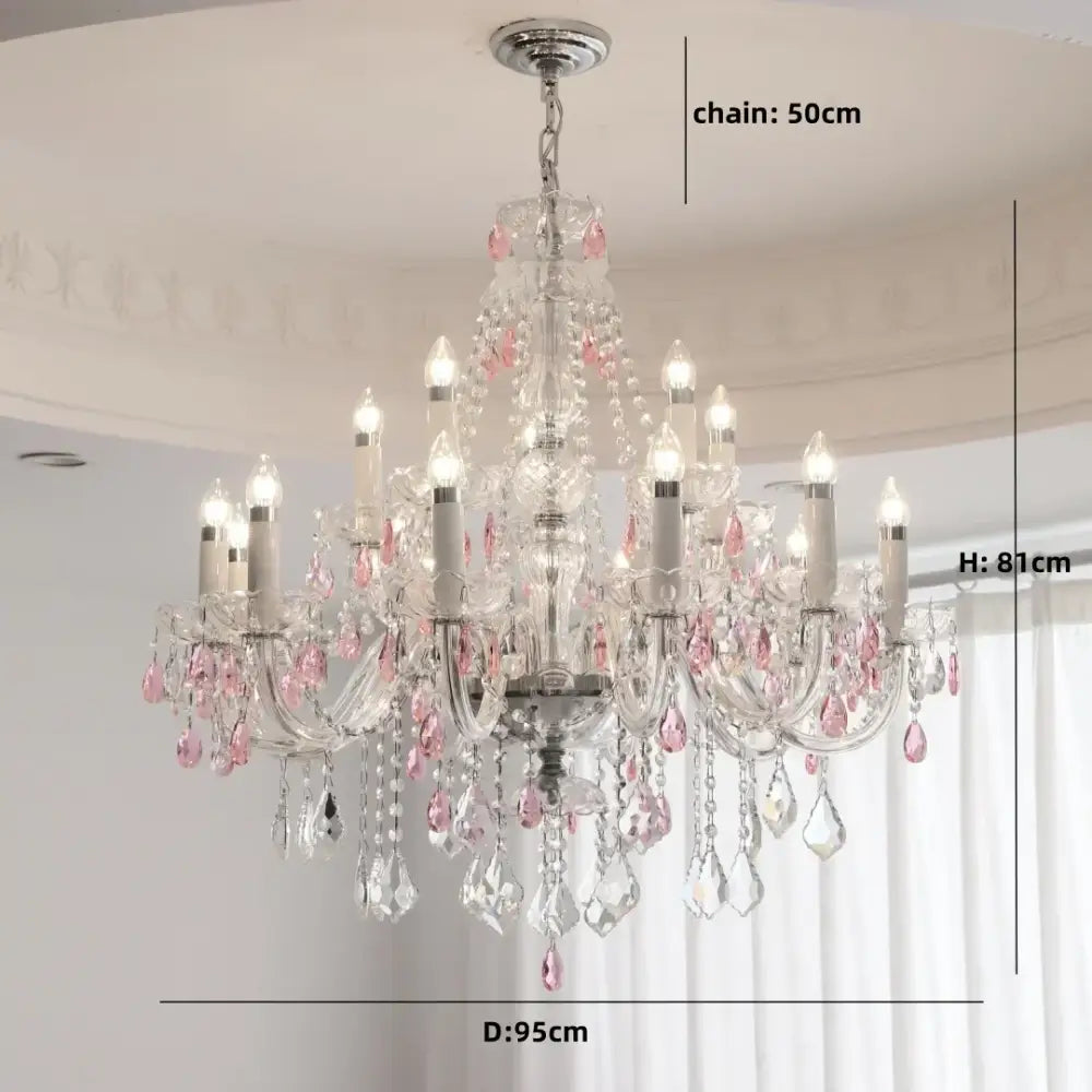 Teal Crystal Pendant Light