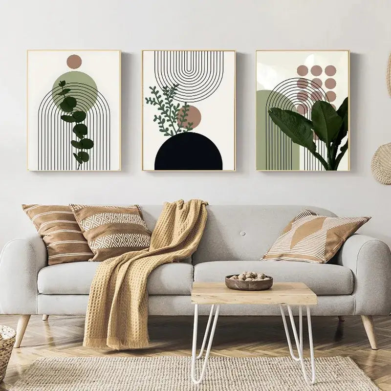 Boho Green Leaf Wall Art