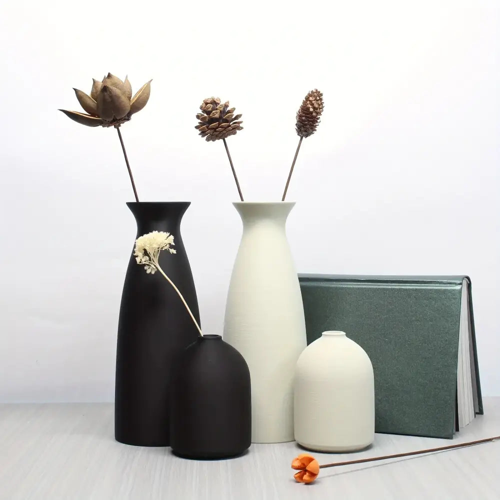 Black Boho Vase Set