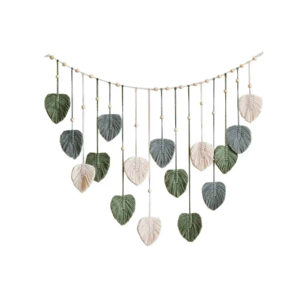 Green Cream Macrame Tapestry