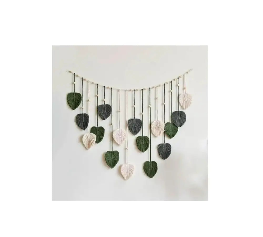 Green Cream Macrame Tapestry