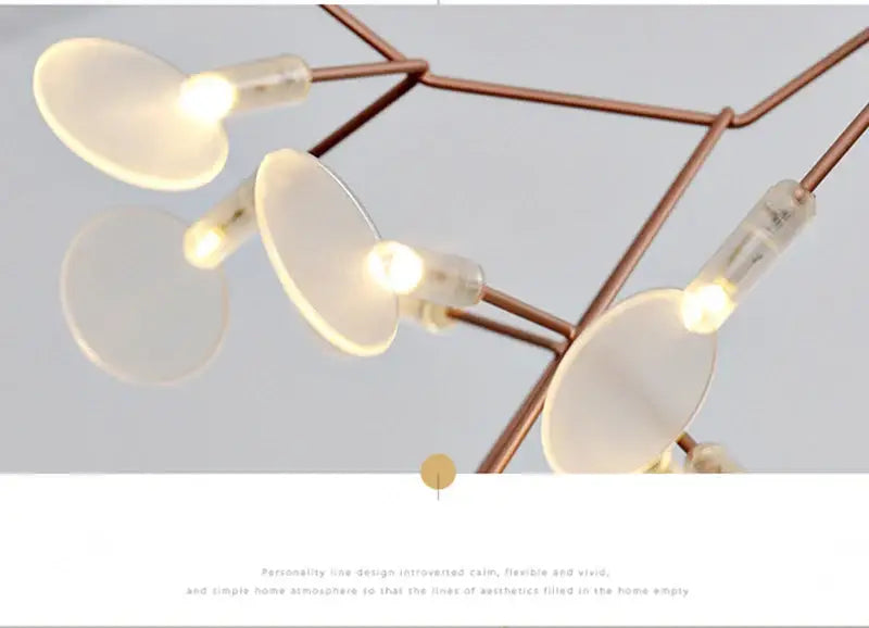 Rose Gold Branch Chandelier