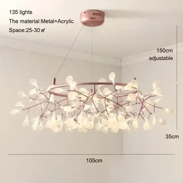 Rose Gold Branch Chandelier