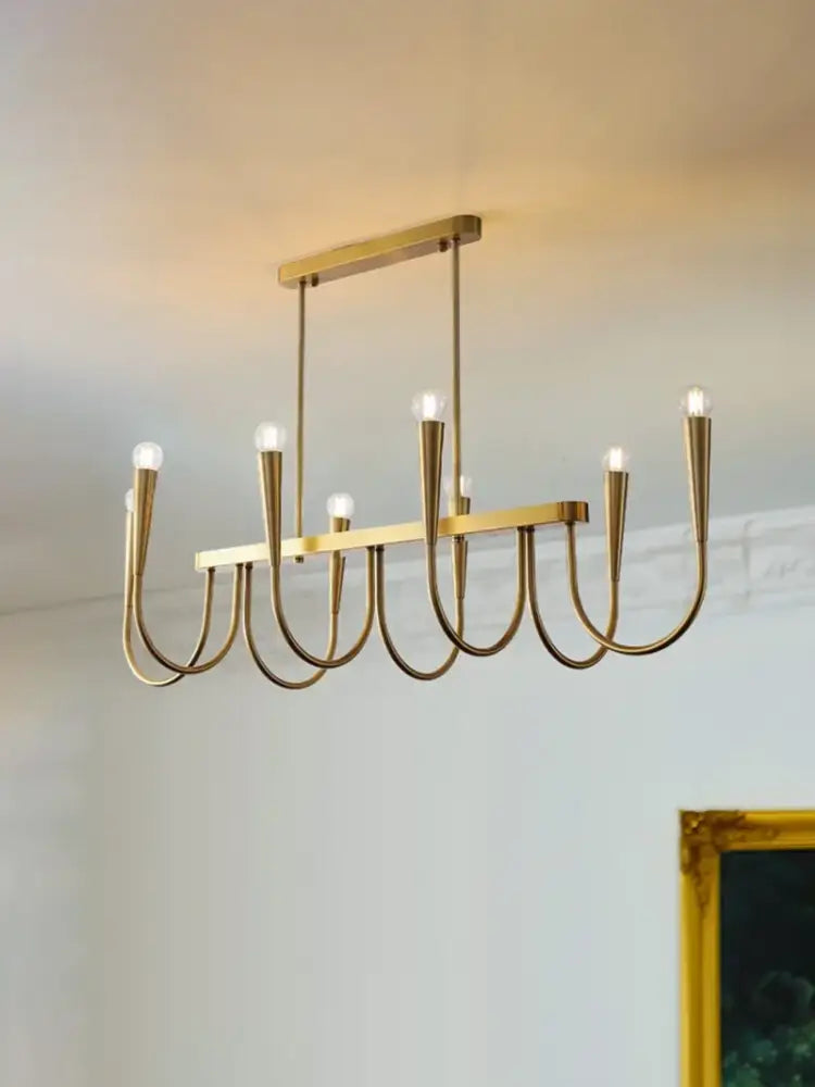 Curved Brass Chandelier