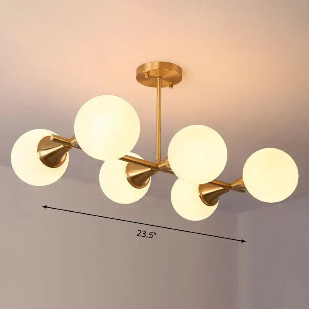 Brass Glass Ball Postmodern Island Pendant