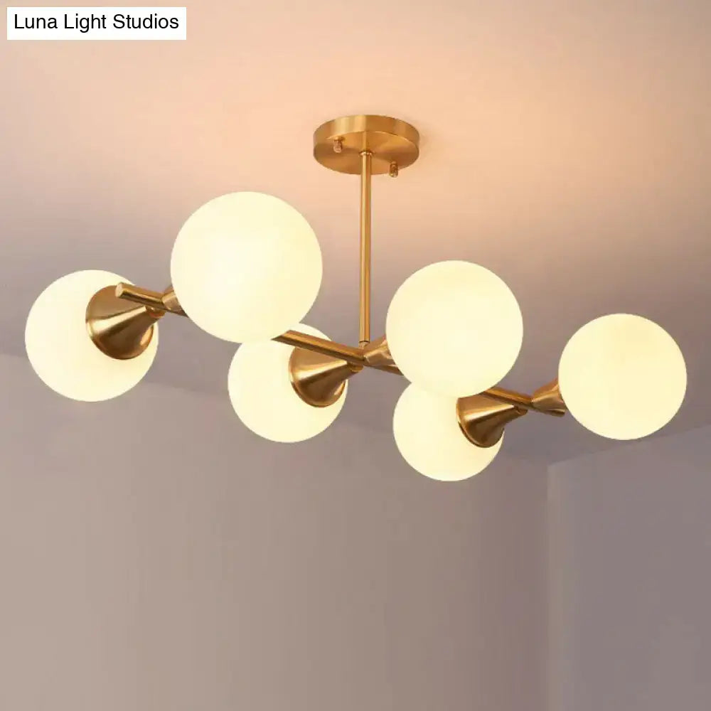 Brass Glass Ball Postmodern Island Pendant