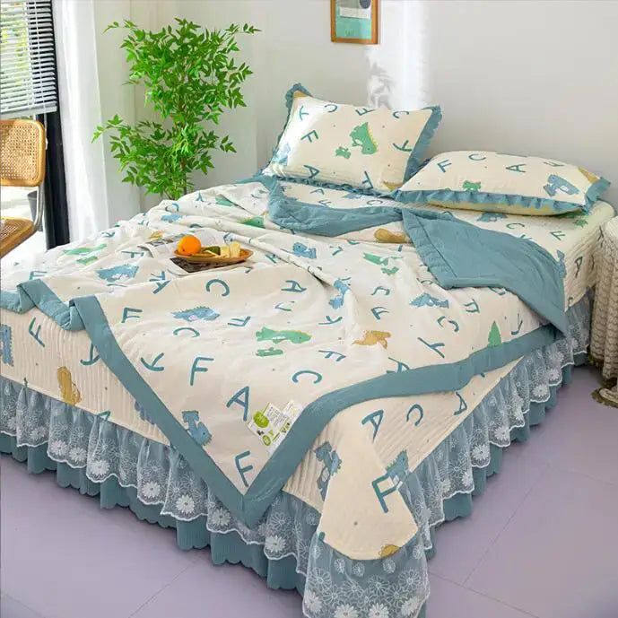 Green Patchwork Cotton Bedding