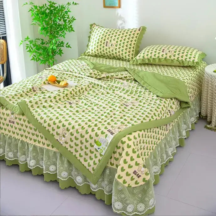 Green Patchwork Cotton Bedding
