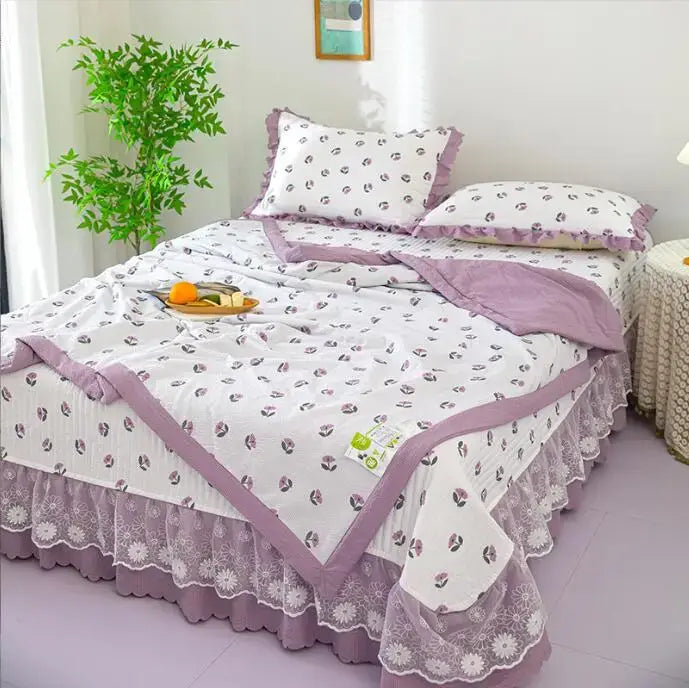 Green Patchwork Cotton Bedding