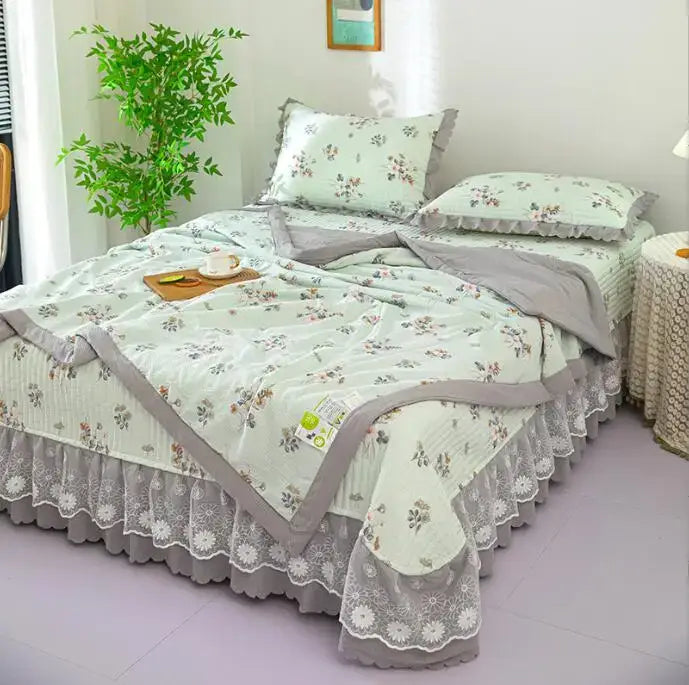 Green Patchwork Cotton Bedding