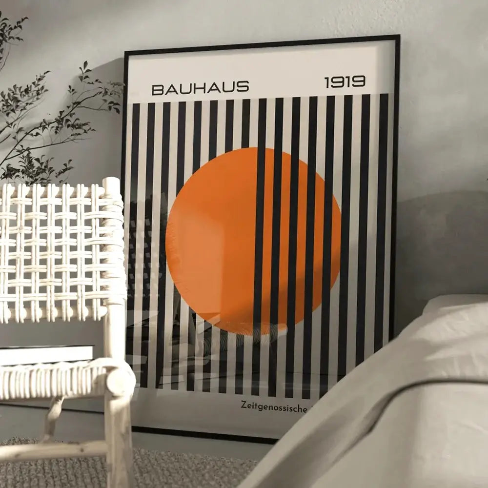 Orange Stripe Bauhaus Poster