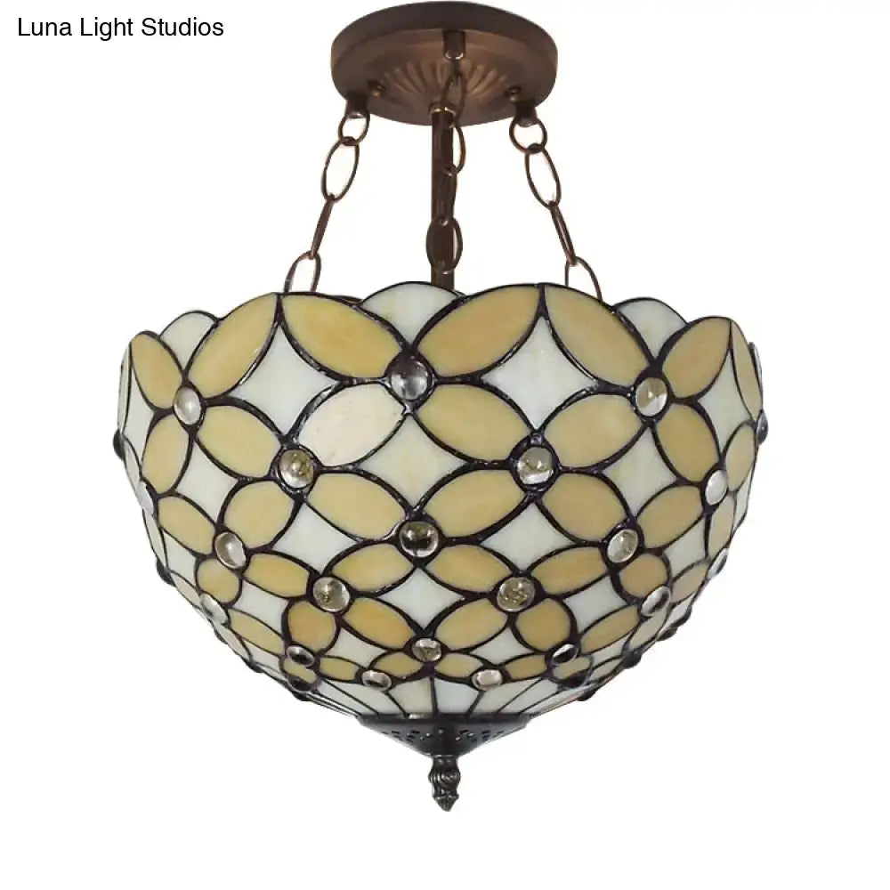 Amber Glass Ceiling Light
