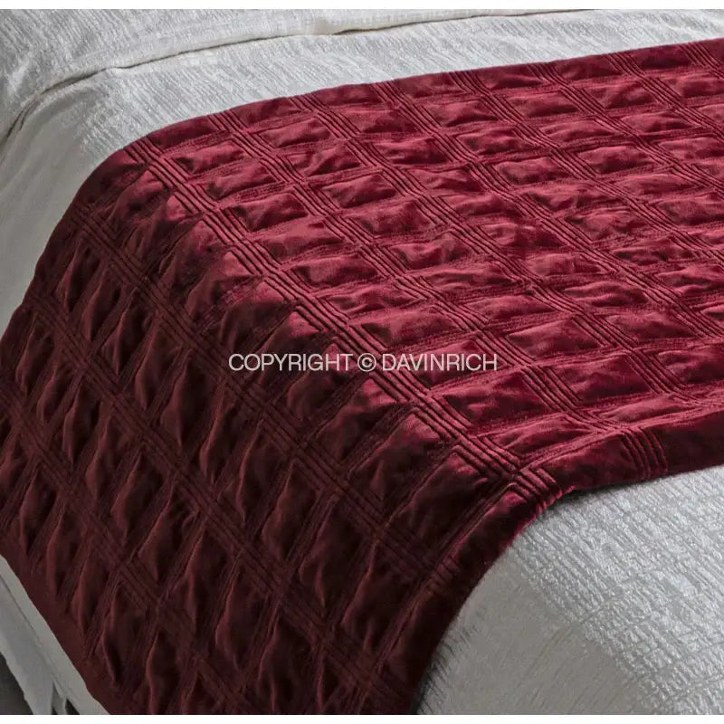 Burgundy Velvet Bed Runner