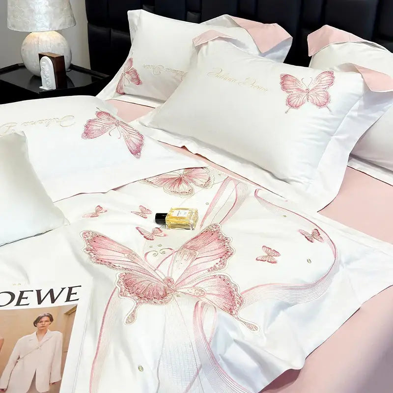 Pink Butterfly Bedding Set