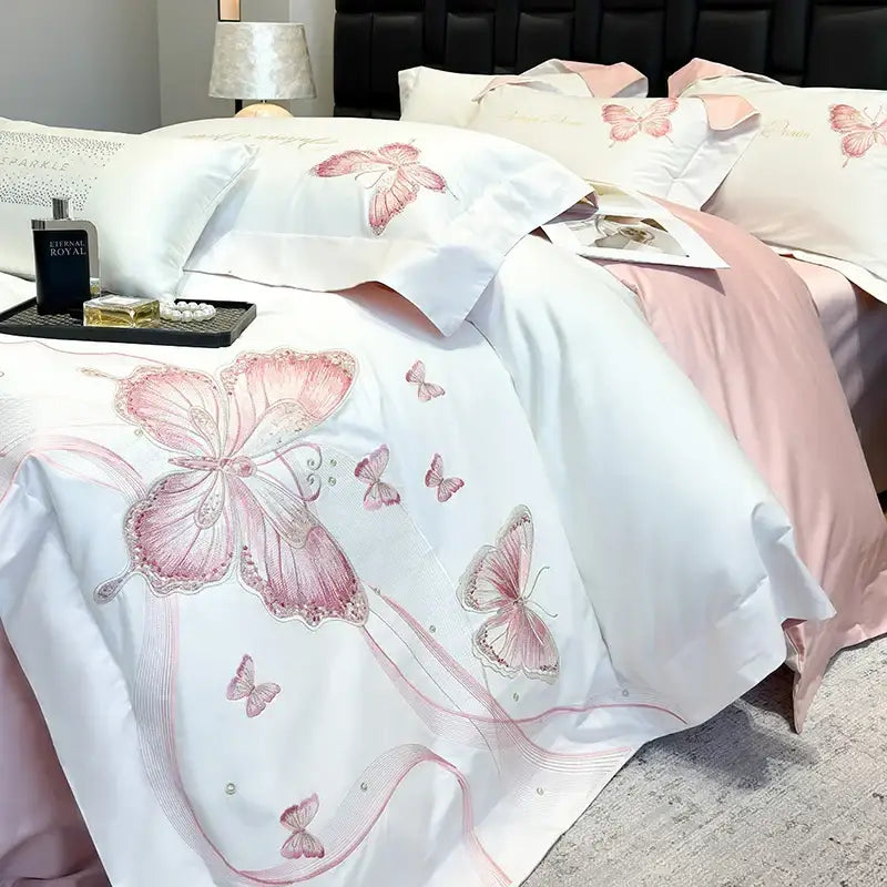 Pink Butterfly Bedding Set