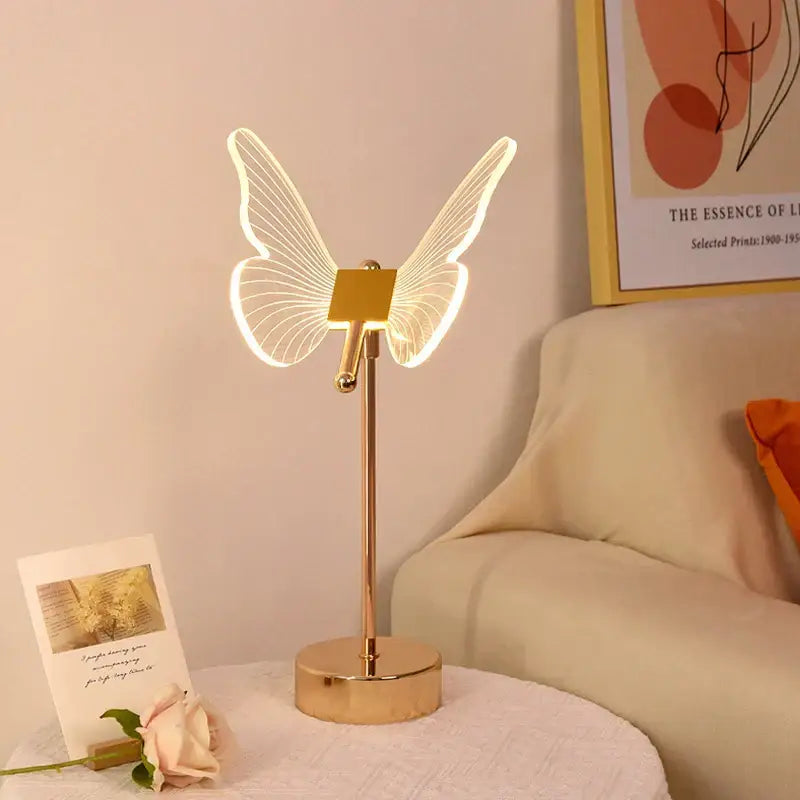 Gold Acrylic Butterfly Lamp
