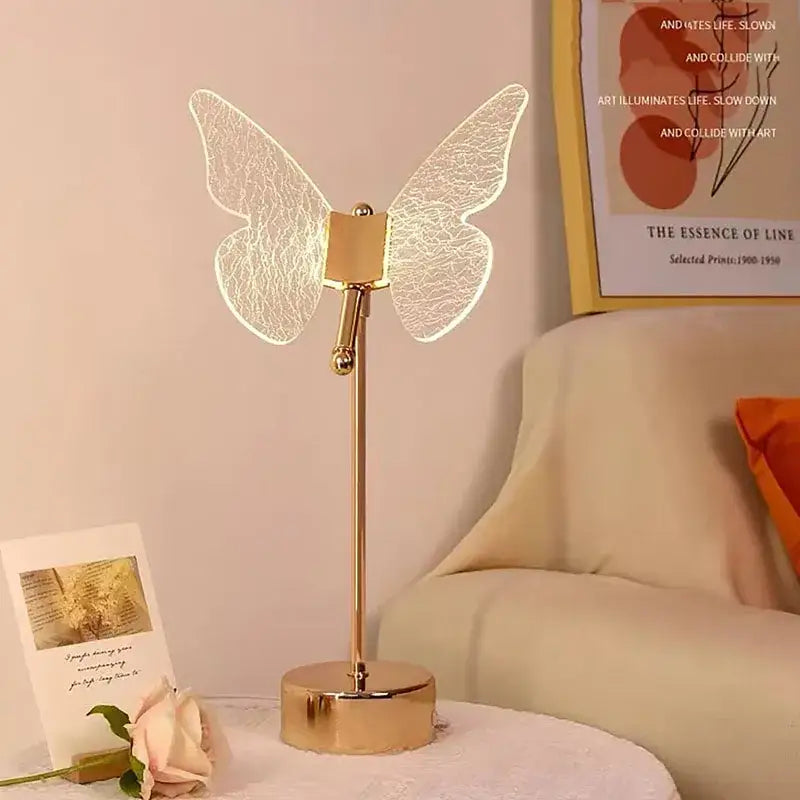 Gold Acrylic Butterfly Lamp