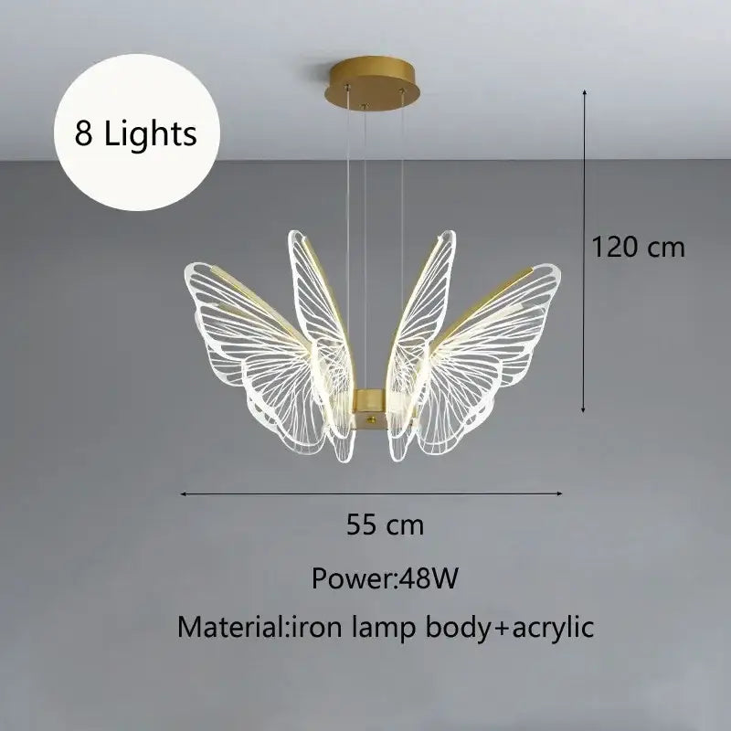 Gold Butterfly LED Chandelier