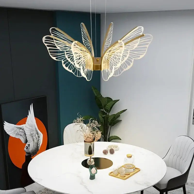 Gold Butterfly LED Chandelier