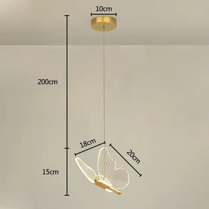 Gold Butterfly Pendant Light for Dining Rooms