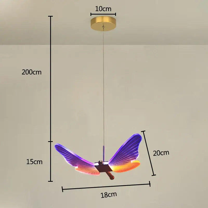 Gold Butterfly Pendant Light for Dining Rooms