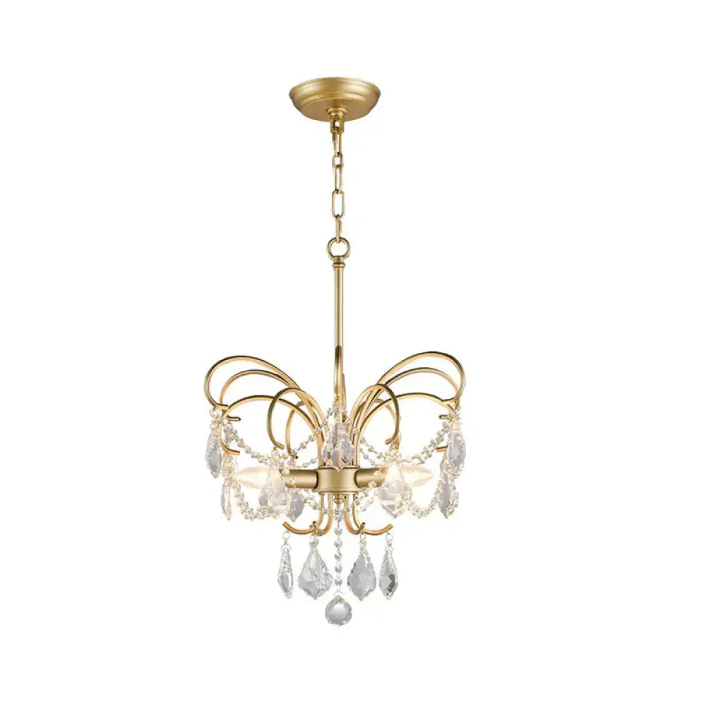 Gold Butterfly Crystal Chandelier
