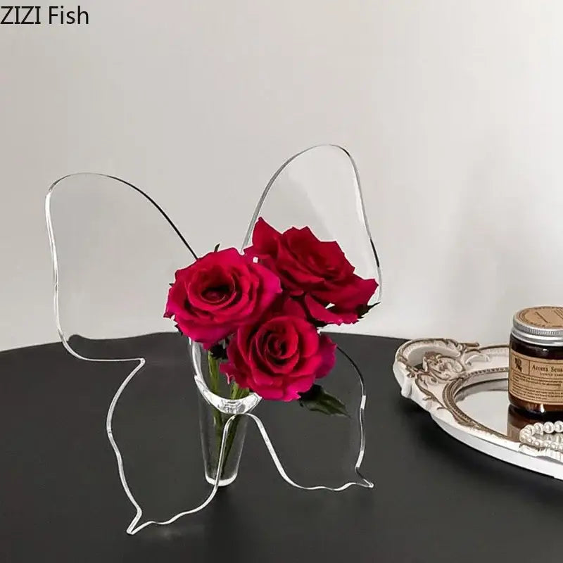 Transparent Butterfly Vase