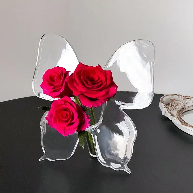 Transparent Butterfly Vase