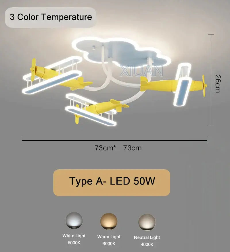 Blue Plane Ceiling Light