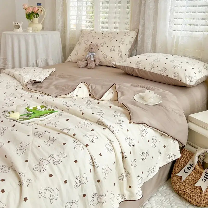 Cream Teddy Bear Blanket