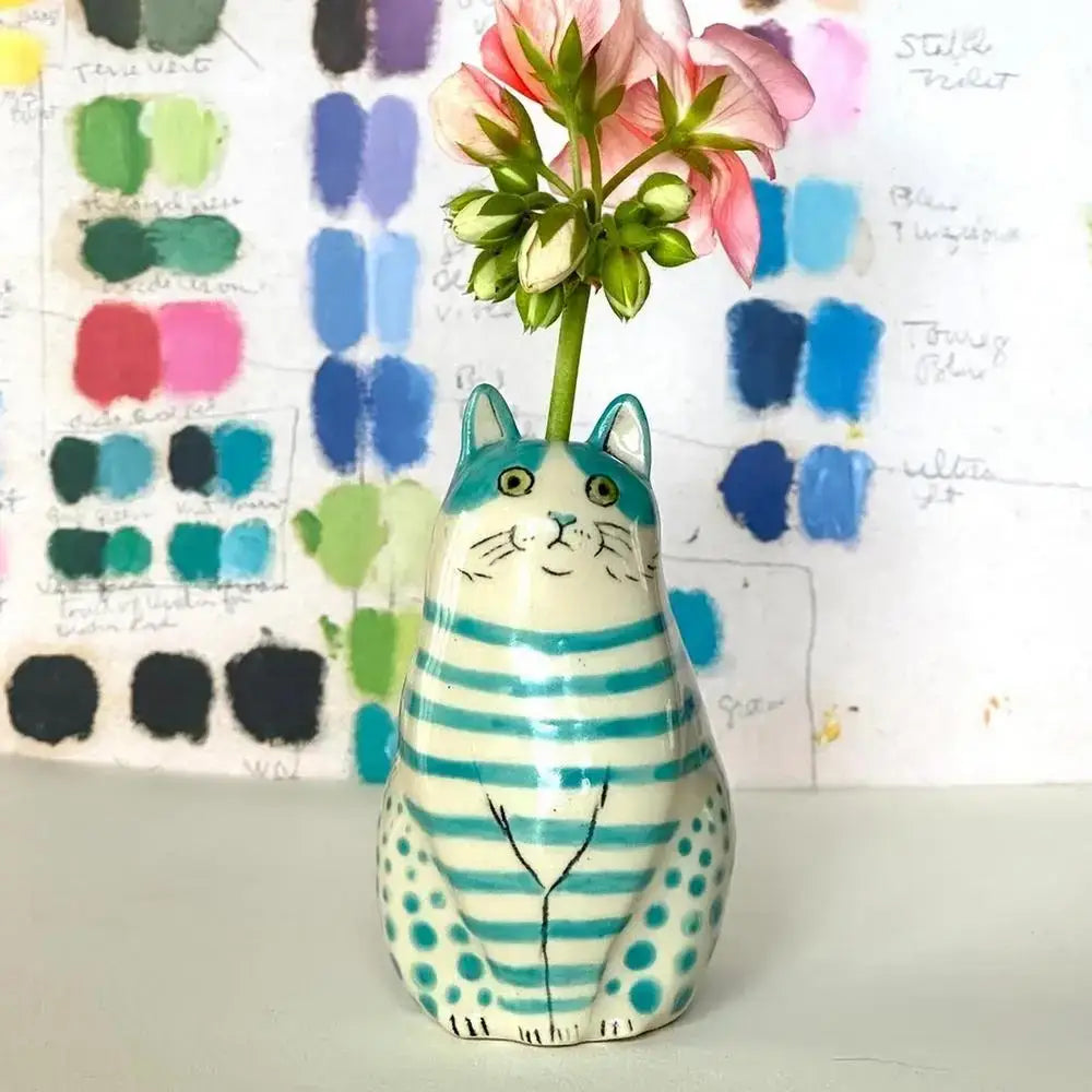 Polka Dot Cat Vase