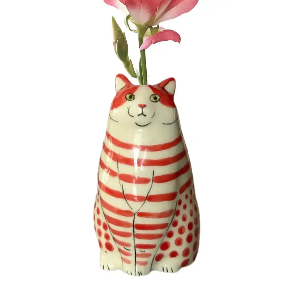 Polka Dot Cat Vase