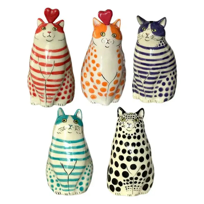 Polka Dot Cat Vase
