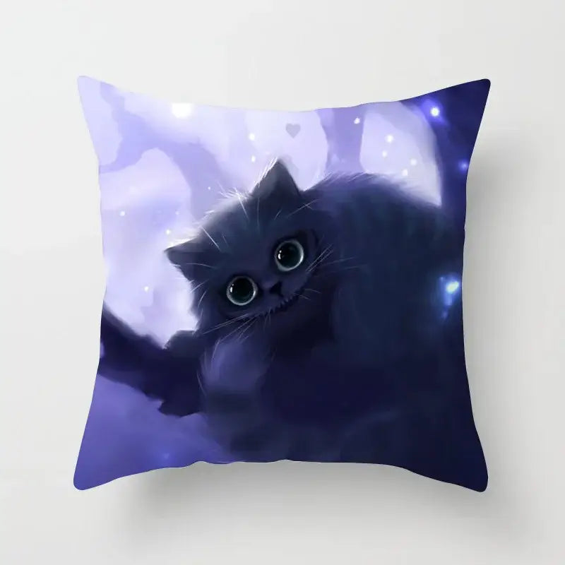 Black Cat Cushion Cover