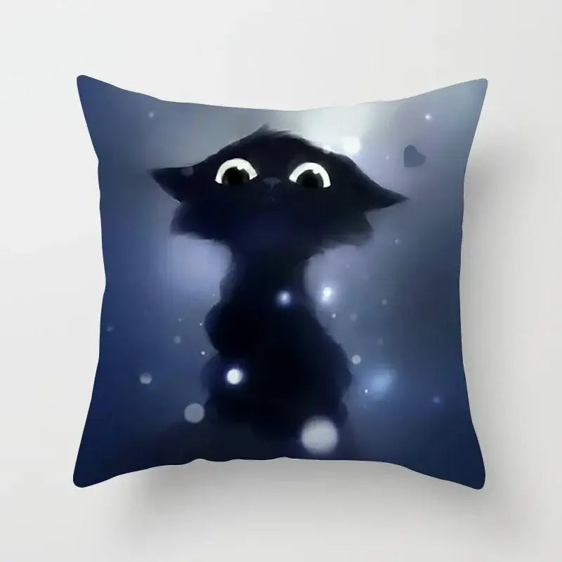 Black Cat Cushion Cover