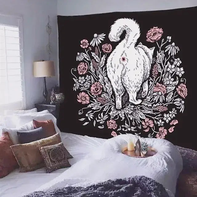 Black Rose Tapestry Wall