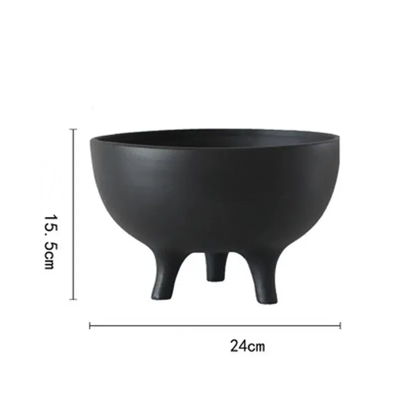White Ceramic Tripod Planter