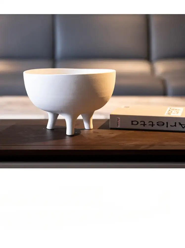 White Ceramic Tripod Planter