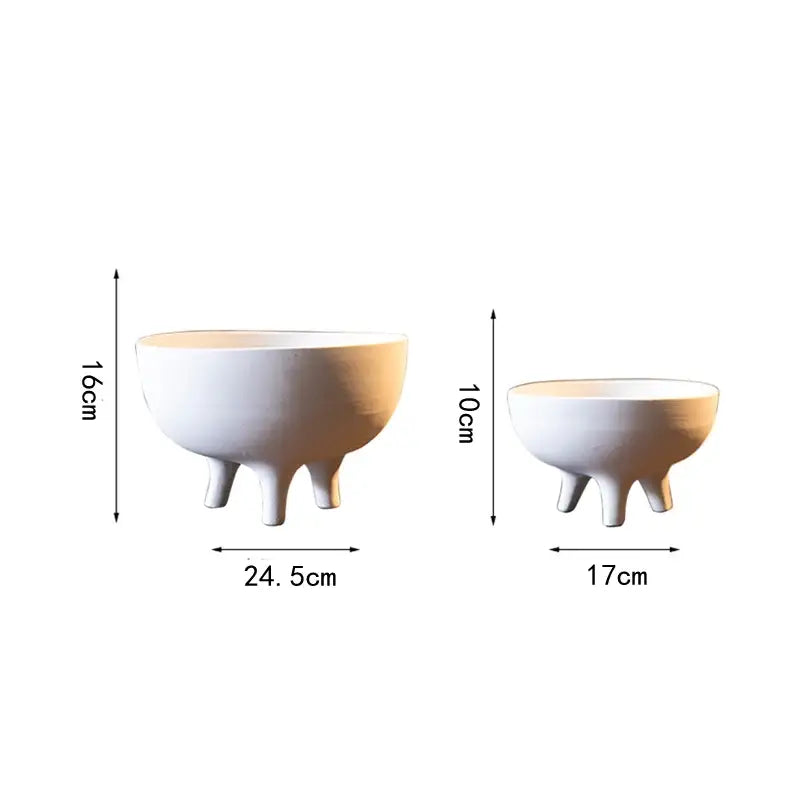 White Ceramic Tripod Planter